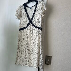 Old Navy Cream and Black Polka Dot Dress